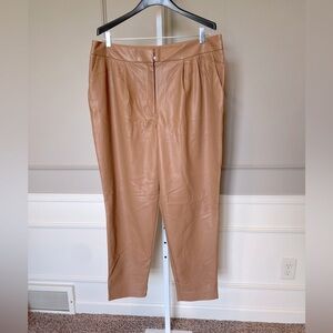 Express tan high super high rise cropped faux leather NWT 18 long pants